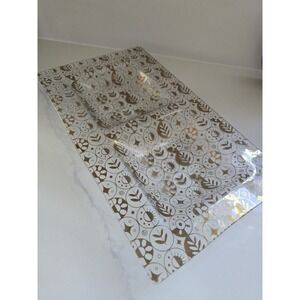 MCM Vintage Georges Briard Forbidden Fruit Divided‎ Double Well Glass Platter